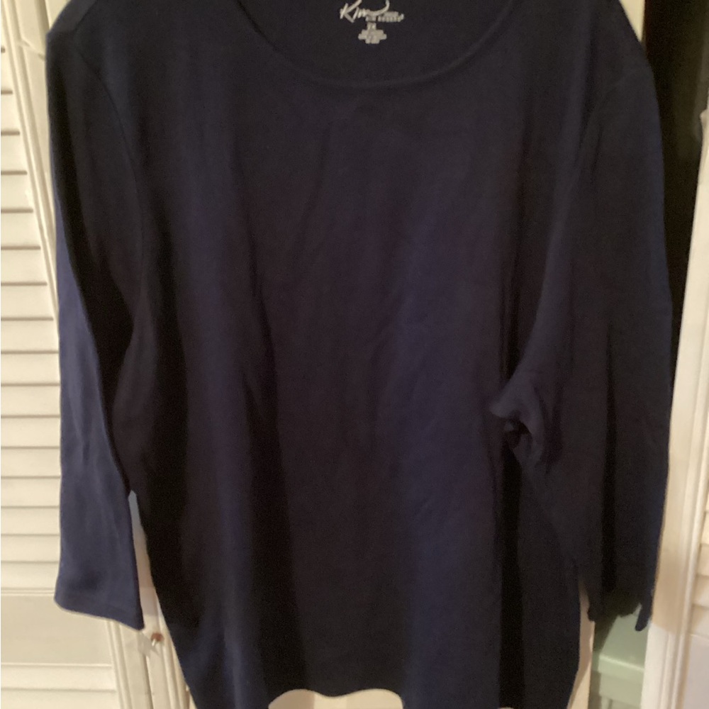Kim Rogers plus size pullover navy blue top, size 2X, NWOT